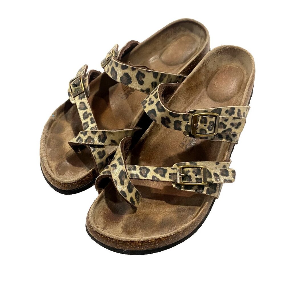 VIKING Tofino Leopard Print Earthy Slide Sandal Brown 39 Boho Gorpcore Ergonomic